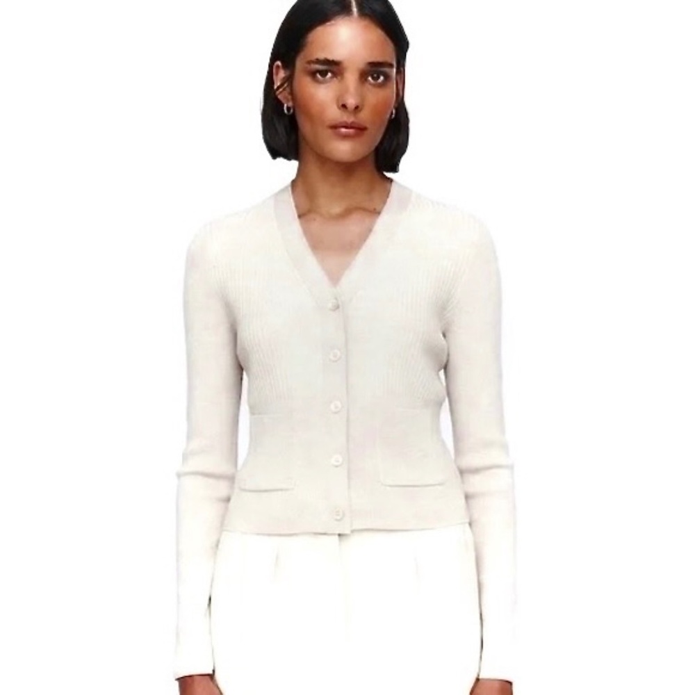 JOSEPH Fine Merino Rib Cardigan - Picture 3 of 9